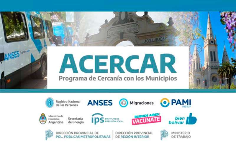 El programa Acercar llega a Bolívar el 23 y 24 de Mayo