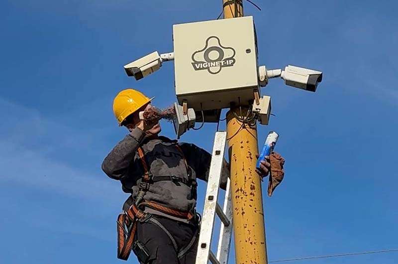 Trabajos del mantenimiento y relevamiento en la vía pública
